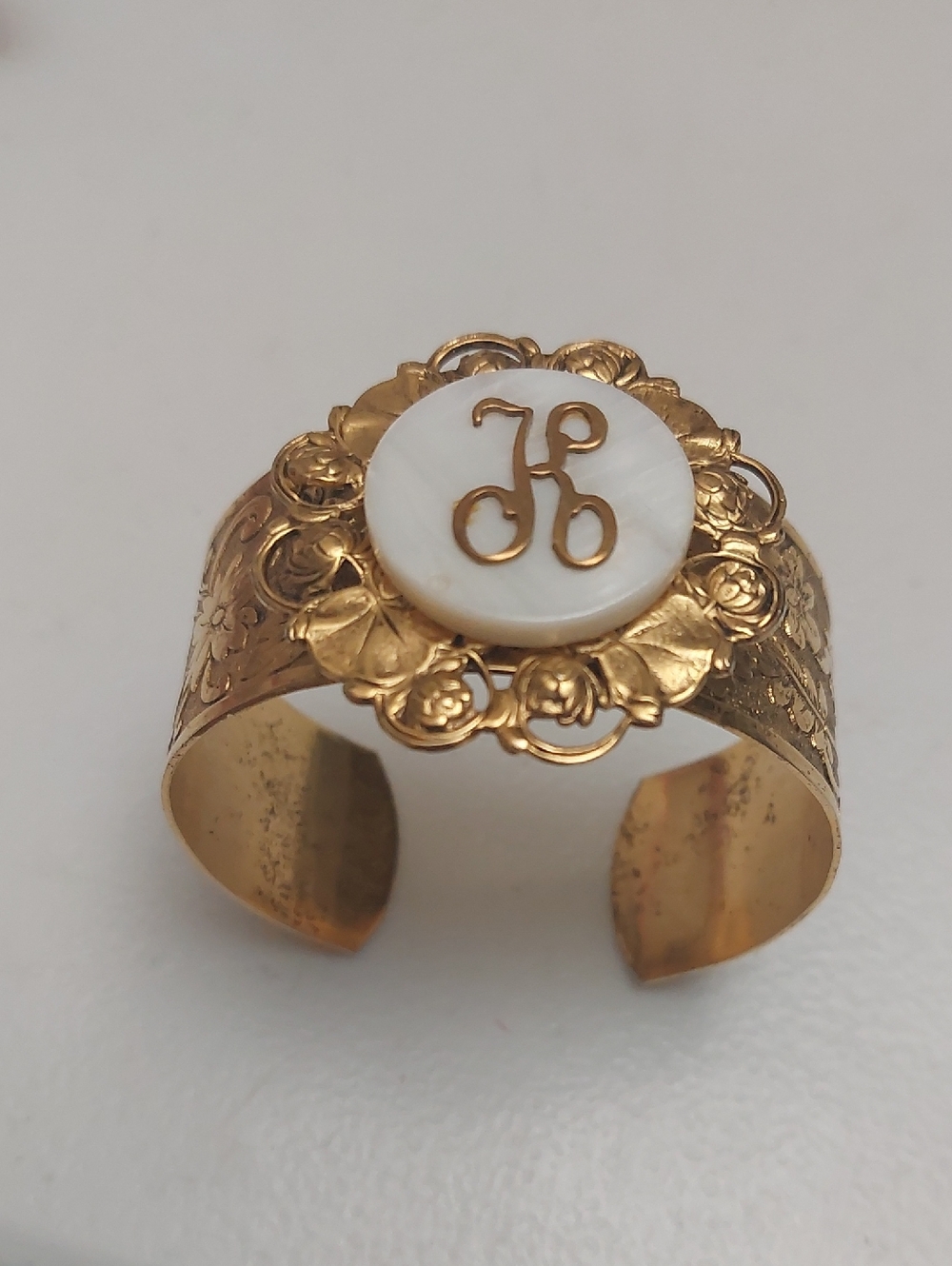 Anthropologie Vintage Inspired Victorian Style Letter K Initial Cuff Bracelet
